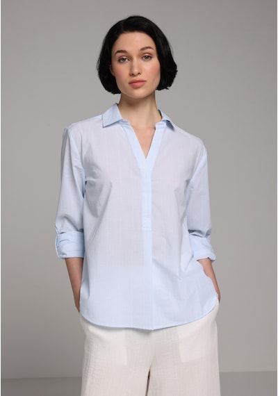 Colin's Colins Regular Fit Shirt Neck Çizgili Kadın Mavi Roll-up Gömlek Cl1081253 Q1.v1 Ble