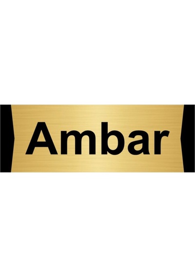 Ambar 7x20cm Altın Renk Metal Yönlendirme Levhası