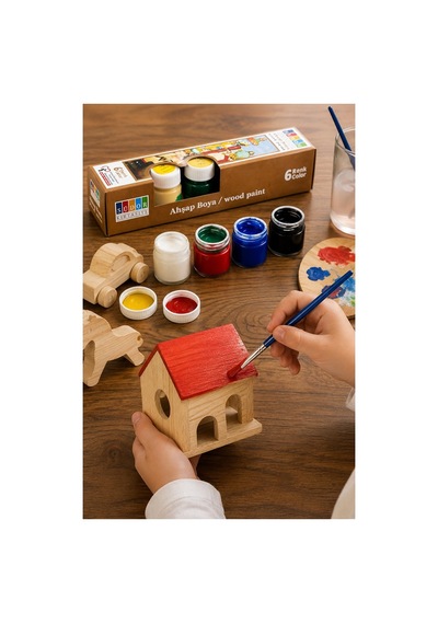 Ahşap Boyası 6 Renk 20ml 1 Paket Südor 6 Lı Ahşap Boya Yüksek Kapatıcılık Canlı Renkle Hızlı Kuruma Mdf Biblo Hobi