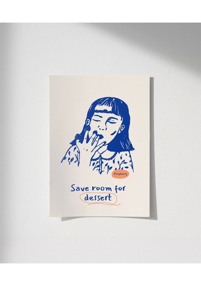 Çerçevesiz Poster Ahududu Ve Tatlı Kaçamak