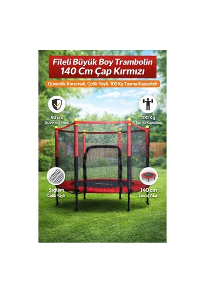 Bay Fileli 140 Cm Büyük Boy Trambolin Najmaddin Standart
