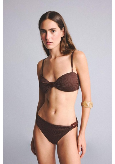 Defacto Regular Fıt İnce Askılı Kahverengi Bikini Üstü E4372ax26smbn341 Kahve-bn341