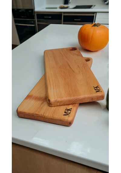 Kesme Tahtası & Sunumluk Dikdörtgen Delikli Tahta 38x16 Cm