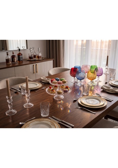 Bohemia Kristal Bardak Lüsterli Dekorlu 250 Cc 6 Adet Çok Renkli