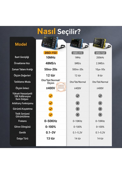 Mini Osiloskop 10 Mhz 48 Ms/s Fnırsı Dso-510 Sinyal Jeneratörlü