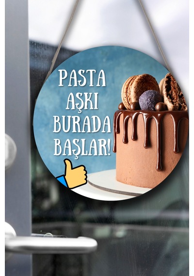 Pastane Salonu Duvar, Kapı, Çift Taraflı Askılı Pano Karşılama Tabelası, Pasta Dükkan Süsü