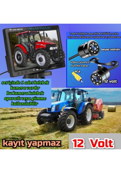 7'' Monitör+1 Adet Beyaz Ledli Kelebek Kamera Seti Kayıt Yapmaz