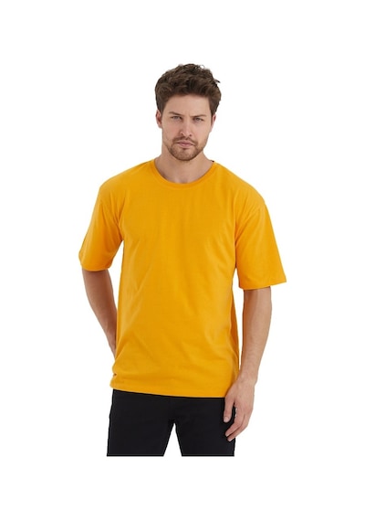 Erkek Basic Oversize Bisiklet Yaka %100 Pamuk Kısa Kol T-Shirt