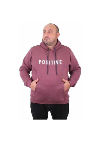 Moc Grande Mocgrande Erkek Büyük Beden Kapuşonlu Sweat Positive 23211 Eflatun