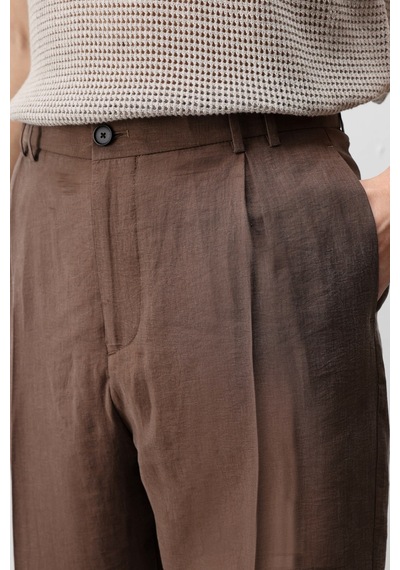 Antioch Lyocell Relaxed Fit Pileli Erkek Pantolon Kahve