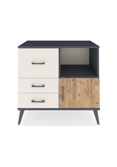 Hyperion Şifonyer Tek Raflı 3 Çekmeceli Tek Kapaklı 88x44x80 Antrasit-çam/aytaşı Çam/aytaşı Hyperion Şifonyer Tek Raflı 3 Çekmeceli Tek Kapaklı 88x44x80 Antrasit-çam/aytaşı Çam/aytaşı