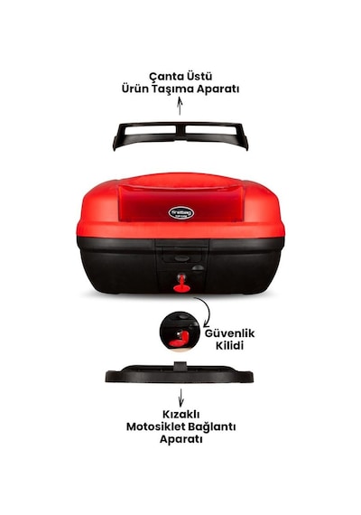 First Bag 48 Litre Motosiklet Çantası Kırmızı
