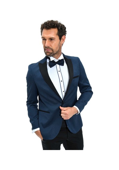 Morven Erkek Lacivert Portofino Slimfit Jakarlı Smokin 20mc055009200 Lacivert