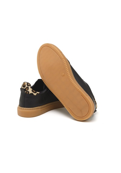 Sneaker Günlük Kadın Mar-25y-192-3030 John May Siyah Süet-siyah Cilt-leopar Siyah