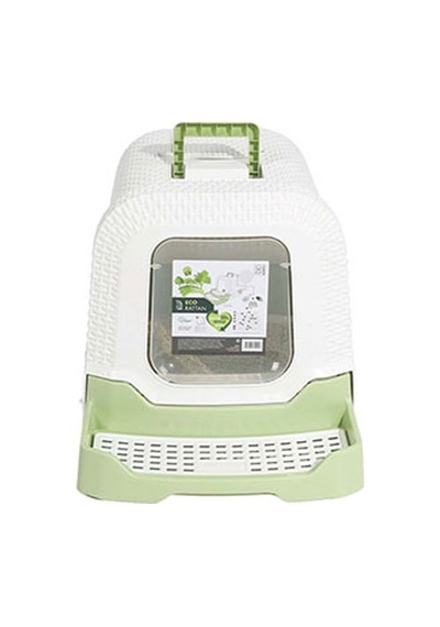 M-pets Eco Rattan Kapalı Kedi Tuvaleti Yeşil 69x42x41 Cm 244-53035.01