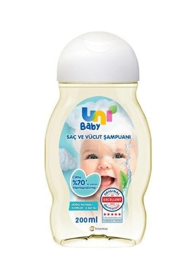 Uni Baby Saç ve Vücut Şampuanı 200ml - Doğal Kaynaklı İçerikler v