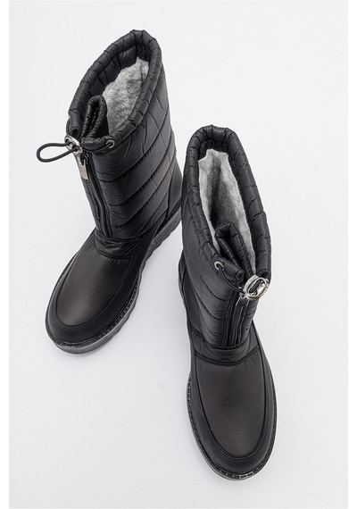 Luvishoes Vay Siyah Fermuarlı Kadın Kar Botu Siyah