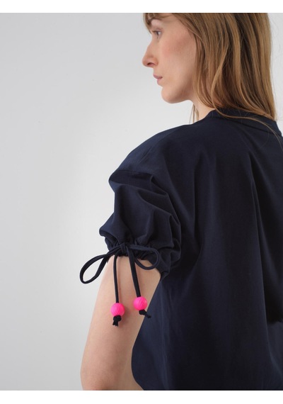 Xint Lacivert Pamuk Dokulu Oversize Tişört 602478 Xint Lacivert Pamuk Dokulu Oversize Tişört 602478