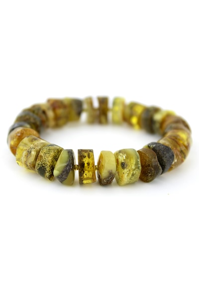 Kehribar Bileklik Amorf Tasarım Ambergold Blk23-138 Çok Renkli