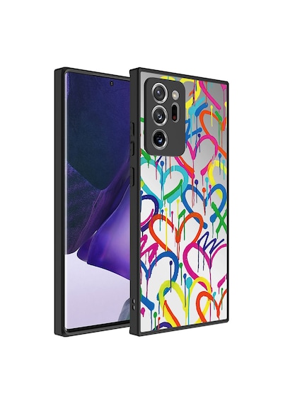 Galaxy Note 20 Ultra Uyumlu Aynalı Desenli Kamera Korumalı Parlak Zore Mirror Kılıf-kalp Kalp