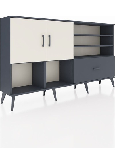 Arges Konsol 7 Raflı Tek Çekmeceli 2 Kapaklı 176x30x99 Antrasit-aytaşı/antrasit Aytası/antrasıt - Antrasıt Arges Konsol 7 Raflı Tek Çekmeceli 2 Kapaklı 176x30x99 Antrasit-aytaşı/antrasit Aytası/antrasıt - Antrasıt