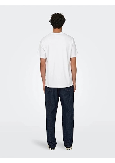 Only & Sons Onslevı Lıfe Reg Text Ss Tee Erkek White T-shirt - 22028147 Whıte