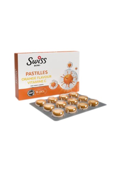 Swiss Bork Portakal Aromalı C Vitamini Pastil 16'lı