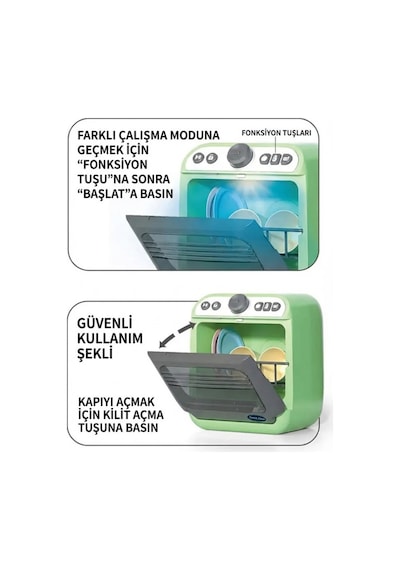Işıklı Sesli Ve Su Püskürtmeli Oyuncak Bulaşık Makinesi 23 Cm - Gerçekçi Mutfak Seti