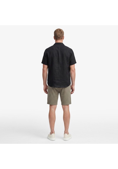 Nautica Erkek Siyah Regular Fit Kısa Kollu Keten Gömlekdüzw65105t