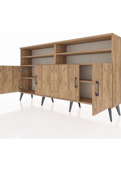 Arges Konsol 6 Raflı 4 Kapaklı 176x30x99 Çam-çam Çam-çam Arges Konsol 6 Raflı 4 Kapaklı 176x30x99 Çam-çam Çam-çam