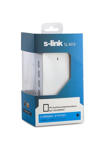 S-link Sl-m10 6.2a 4-usb Beyaz Usb Şarj