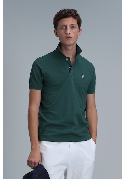 Lufian Erkek Polo Yaka T Shirt 111040164 Ördek Yeşil Koyu Yeşil