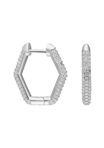 Hexagon Zirkon Küpe 717050 Gold Gümüş