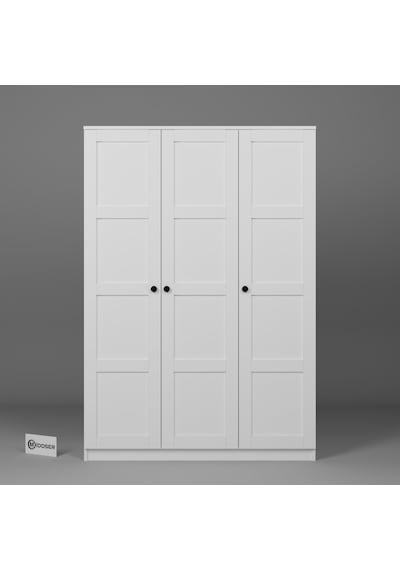 Loren 3 Kapılı Yüklük, Yorgan, Yastık Dolabı - Mat Beyaz Beyaz