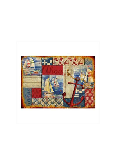 Bedeko Kırk Yama Deniz Temalı Mdf Poster 25 Cm X 35 Cm