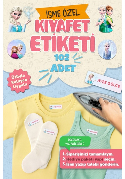 Kıyafet Etiketi - Okul Kıyafetlerine Kişiye Özel 30 Saniyede Kolay Uygulama Yıkanabilir - Elisa Beyaz