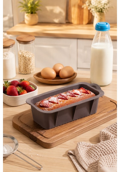 Porsima 2li Silikon Ekmek Kalıbı Kek Kalıbı Seti Antrasit