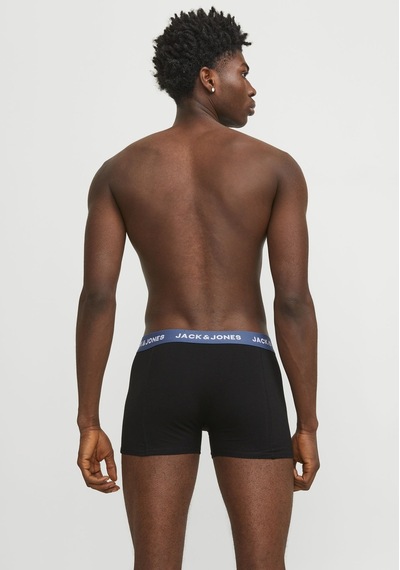 Jack & Jones Erkek Logolu Beli Lastikli 5'Li Boxer Paketi - Solid 12254366 Black Jack & Jones Erkek Logolu Beli Lastikli 5'Li Boxer Paketi - Solid 12254366 Black