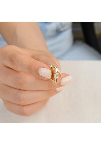 Goldkupe 14 Ayar Modern Baget Halka Altın Küpe 2,10 Gr-3055