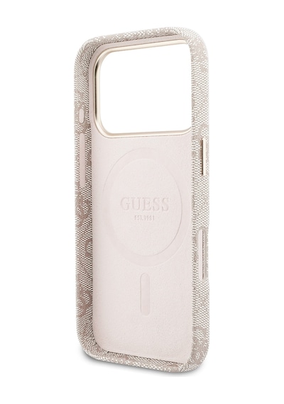 Apple Uyumlu iPhone 17 Pro Max Kılıf Guess Lisanslı M-safe Özellikli Script Yazı Logolu 4g Desenli Kapak Pembe