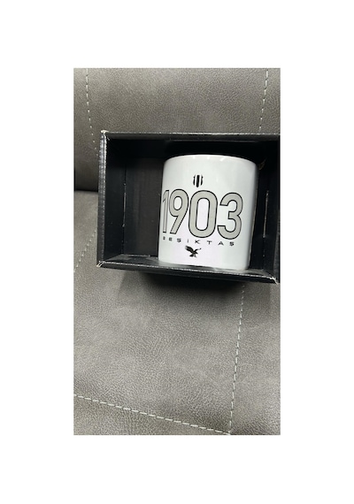 Beşiktaş Lisanslı Taraftar Seramik Kupa Siyah Beyaz