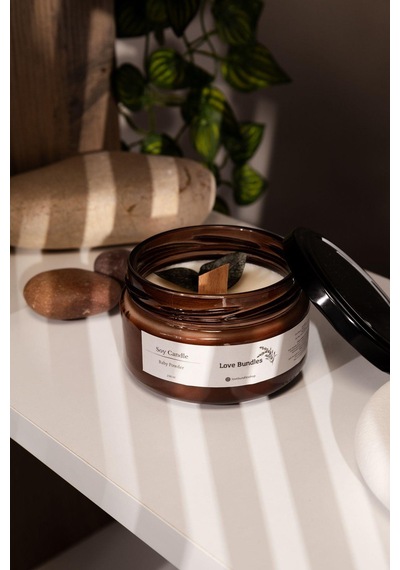 El Yapımı Bebek Pudrası Kokulu %100 Soya Wax Mumu 230ml-3219