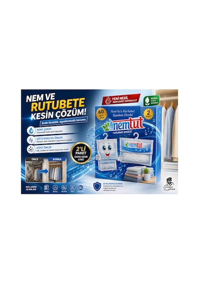 Nem Alıcı Rutubet Giderici 2 Kg 4'li Paket Koku Ve Küf Önleyici