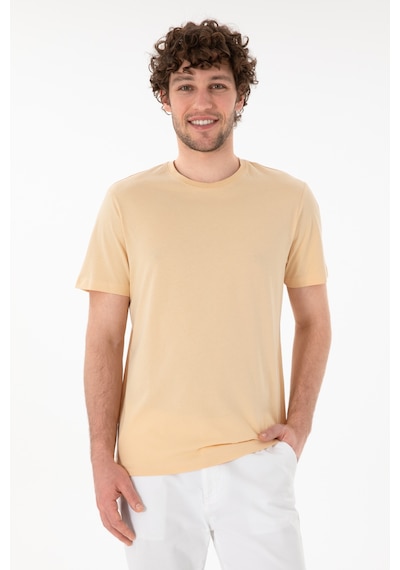 U.S. Polo Assn. Erkek Regular Fit Bisiklet Yaka Bej Basic Tişört 50305928-VR011