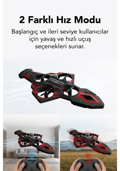 Led Işıklı El Hareketi Kontrollü Mini Drone 360 Uçuş, Tek Tuş Kalkış, Uzaktan Kumandalı