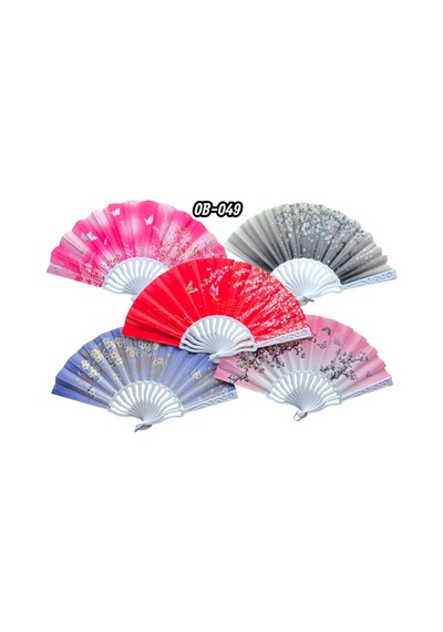 Plastik Kumaş Yelpaze 12'li Karışık Ob-049