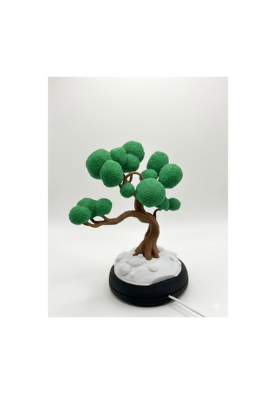 3d Baskı Dekoratif Bonsai Ağaç Gece Lambası Modern Masaüstü Dekor Yeşil