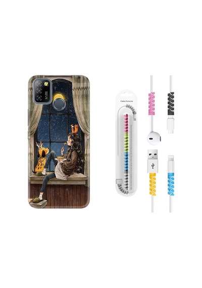 Infinix Smart 5 Kılıf Kablo Koruyuculu Ananas Camera Glass 1358