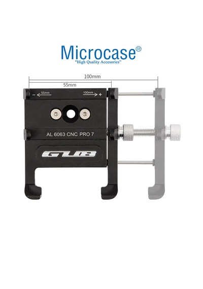 Microcase Pro 7 Alüminyum Ayarlanabilir Motosiklet Bisiklet Scooter Telefon Tutucu - Al5094 Siyah