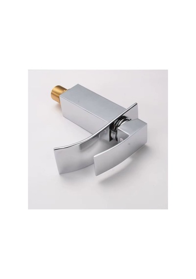Rena Design Lavabo Bataryasi Krom Şelale Kare Gövde Eğimli Havza Banyo Armatür Çift Giriş Musluk Lüks Ergonamik